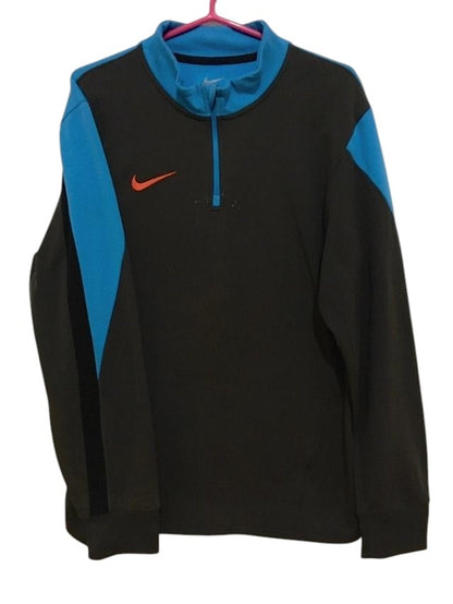 Blusa Nike Dri-Fit Meio Zíper Masculina - Preta e Azul