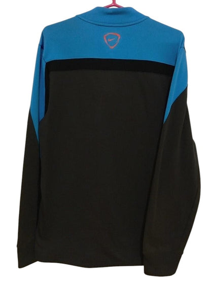 Blusa Nike Dri-Fit Meio Zíper Masculina - Preta e Azul