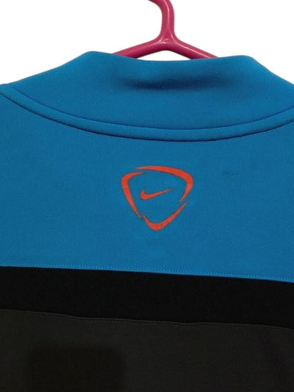 Blusa Nike Dri-Fit Meio Zíper Masculina - Preta e Azul