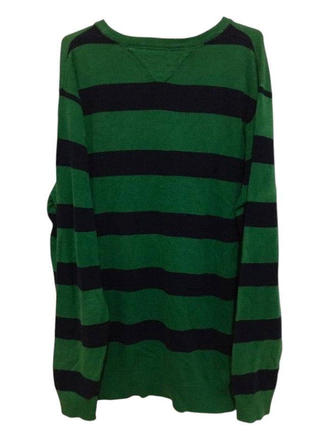 Suéter Tommy Hilfiger Original Listrado Verde e Azul - Gola V