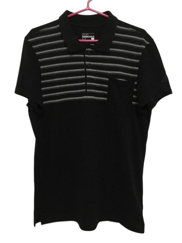 Camisa Polo Adidas Climalite Sport Essentials - Preta com Listras
