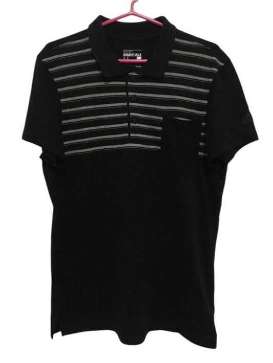 Camisa Polo Adidas Climalite Sport Essentials - Preta com Listras