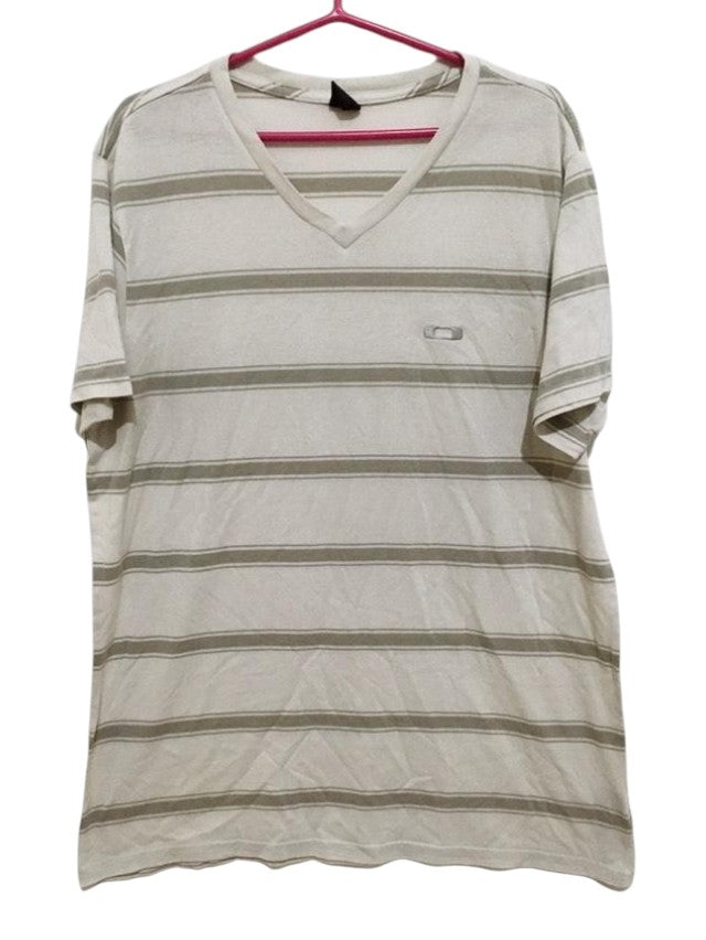 Camiseta Oakley Original Listrada Gola V - Bege/Cáqui